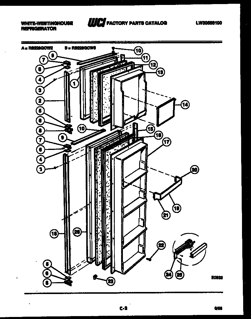 White-Westinghouse RT140LLF1 door parts diagram