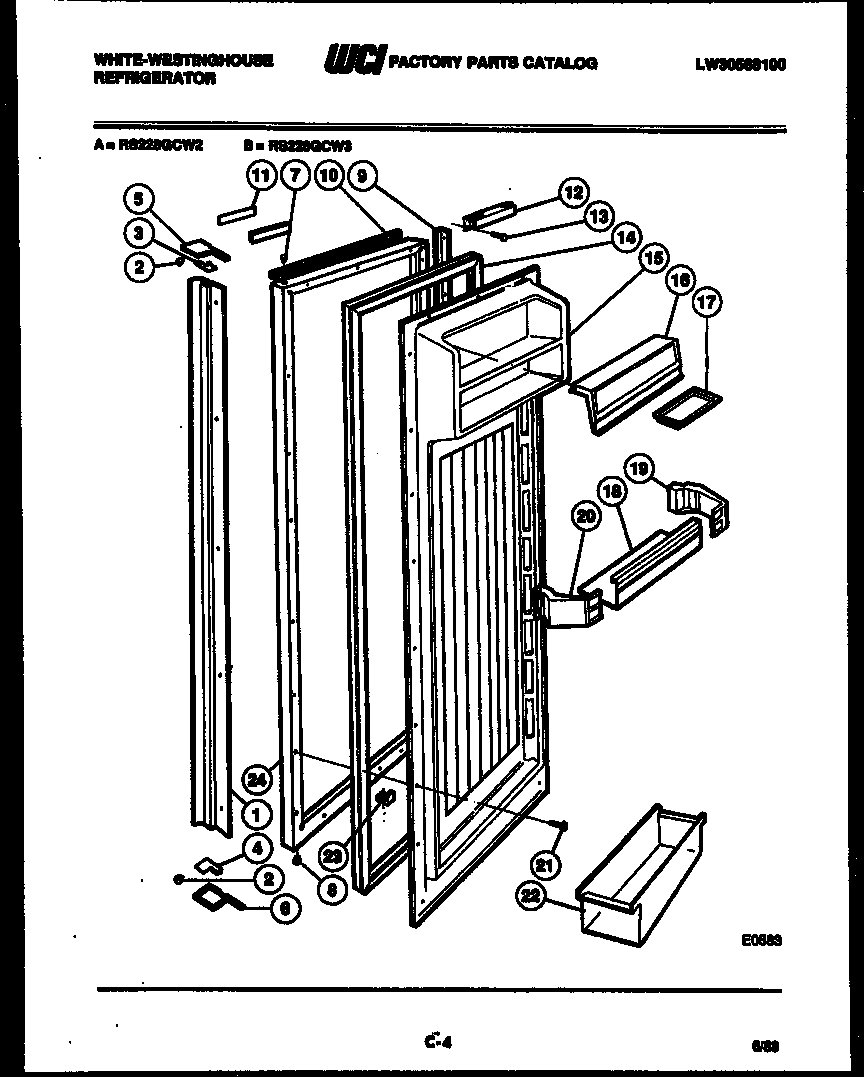 White-Westinghouse RT140LLF1 cabinet parts diagram