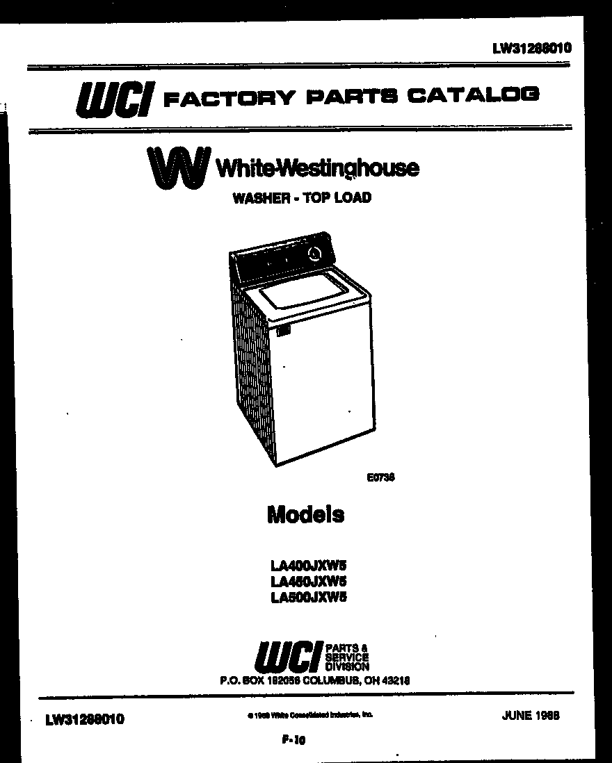 White-Westinghouse RT156HCF3 null diagram