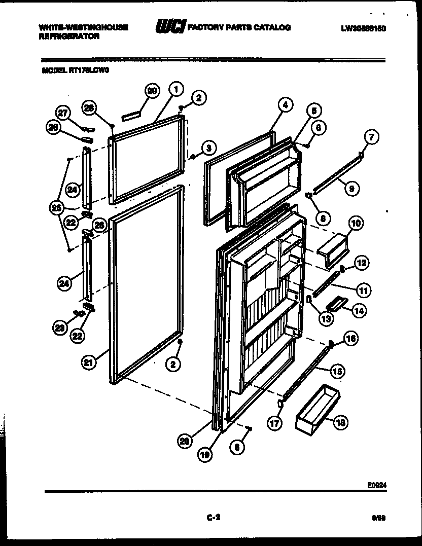 White-Westinghouse FC182LTW1 chest freezer parts diagram
