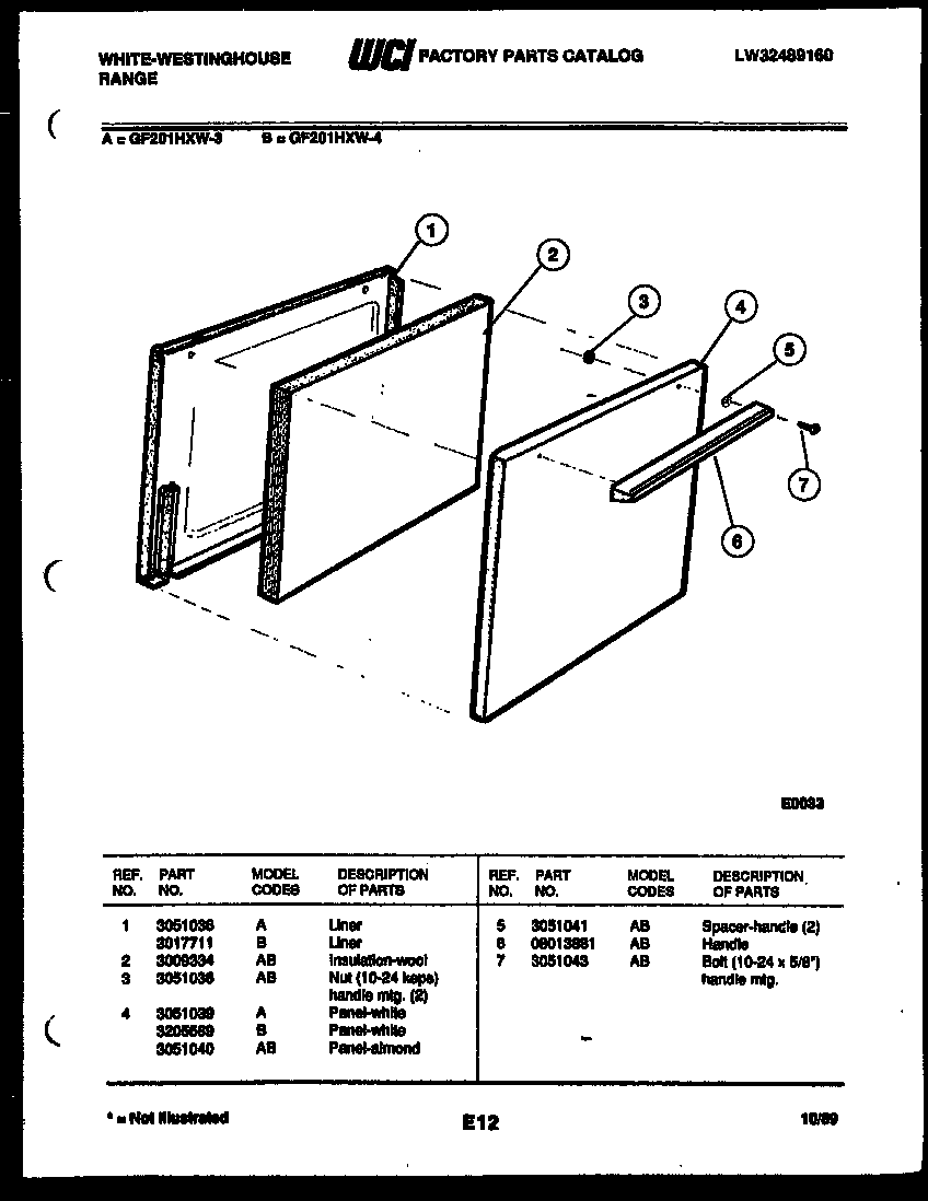 White-Westinghouse GF830HXW4 cooktop parts diagram