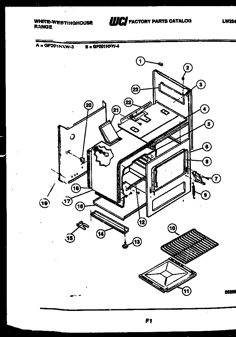 White-Westinghouse GF830HXW4 body parts diagram