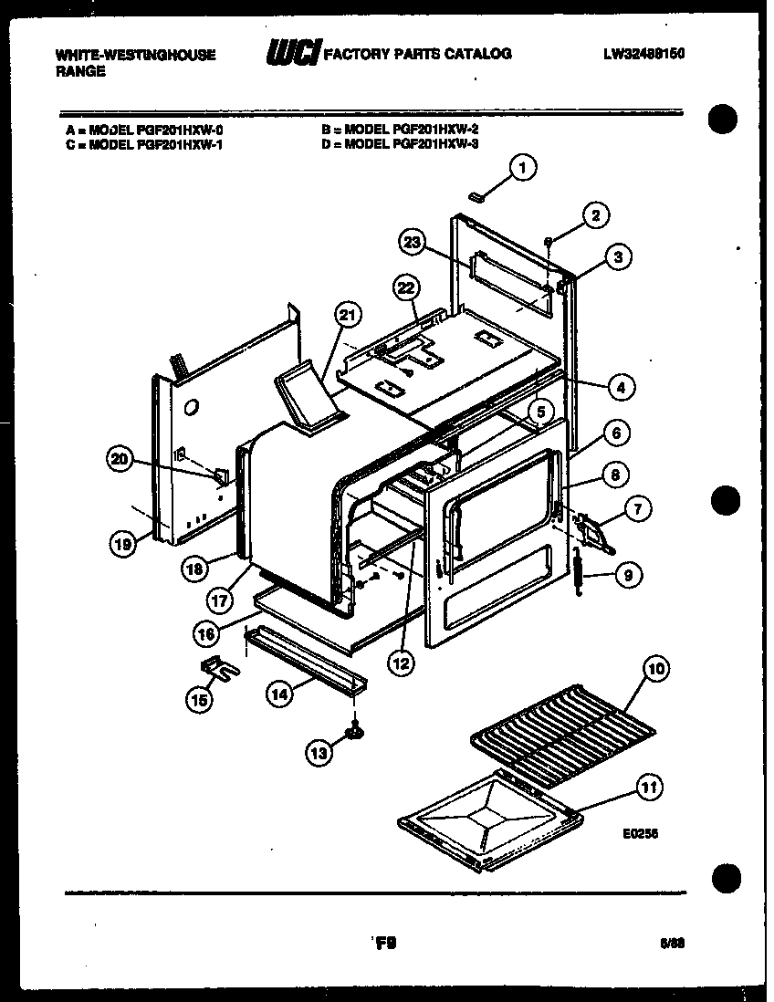 White-Westinghouse GF201HXW4 body parts diagram