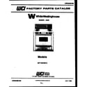 White-Westinghouse GF716HXD3 cover page diagram