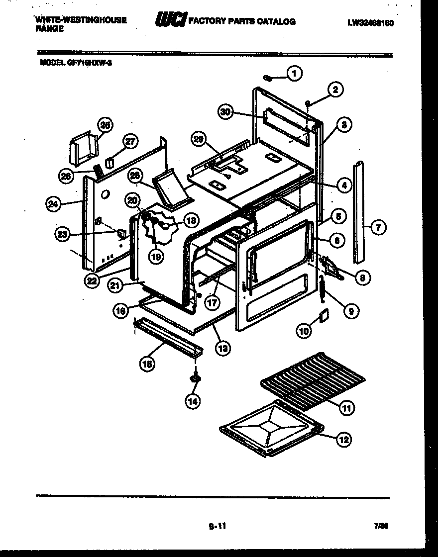 White-Westinghouse GF716HXW3 body parts diagram