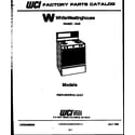 White-Westinghouse PGF410HXD0 cover page diagram