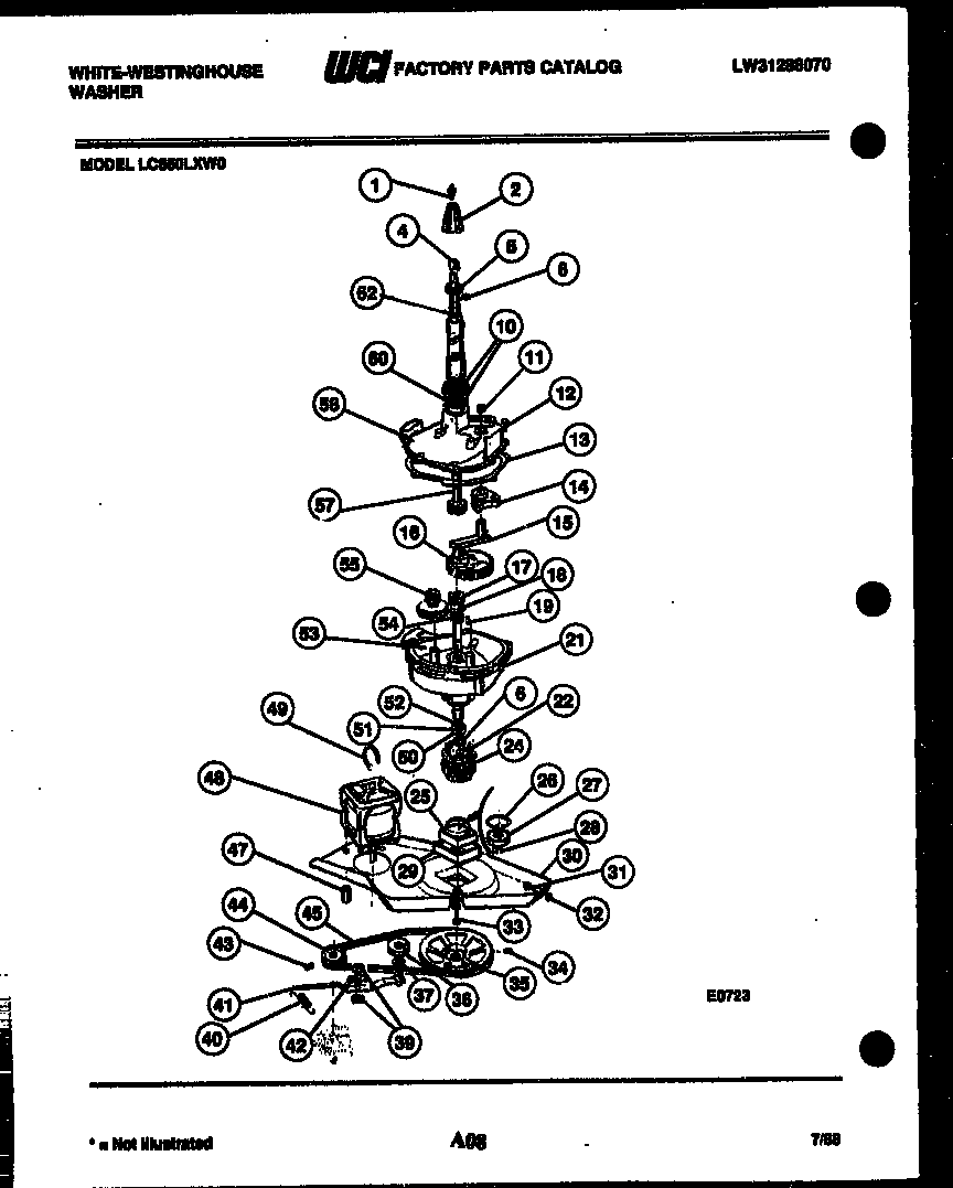 White-Westinghouse LC550LXW0 transmission parts diagram