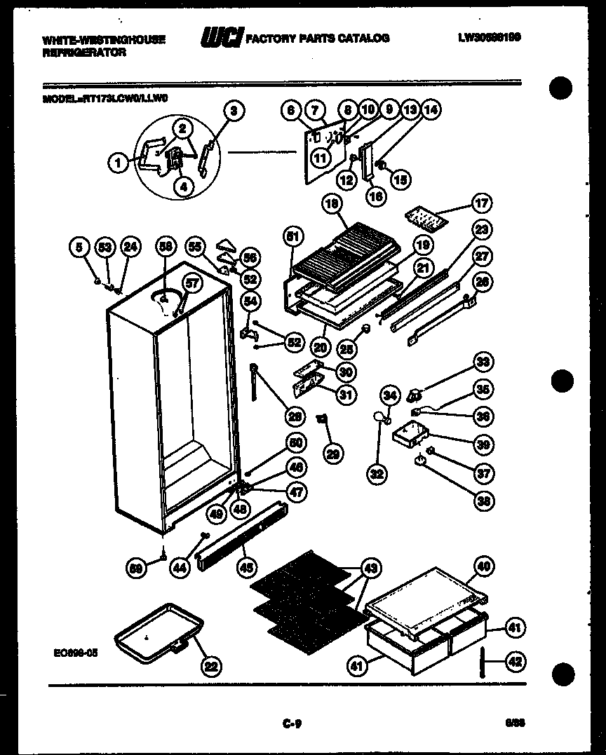 White-Westinghouse RT173LLV0 cabinet parts diagram