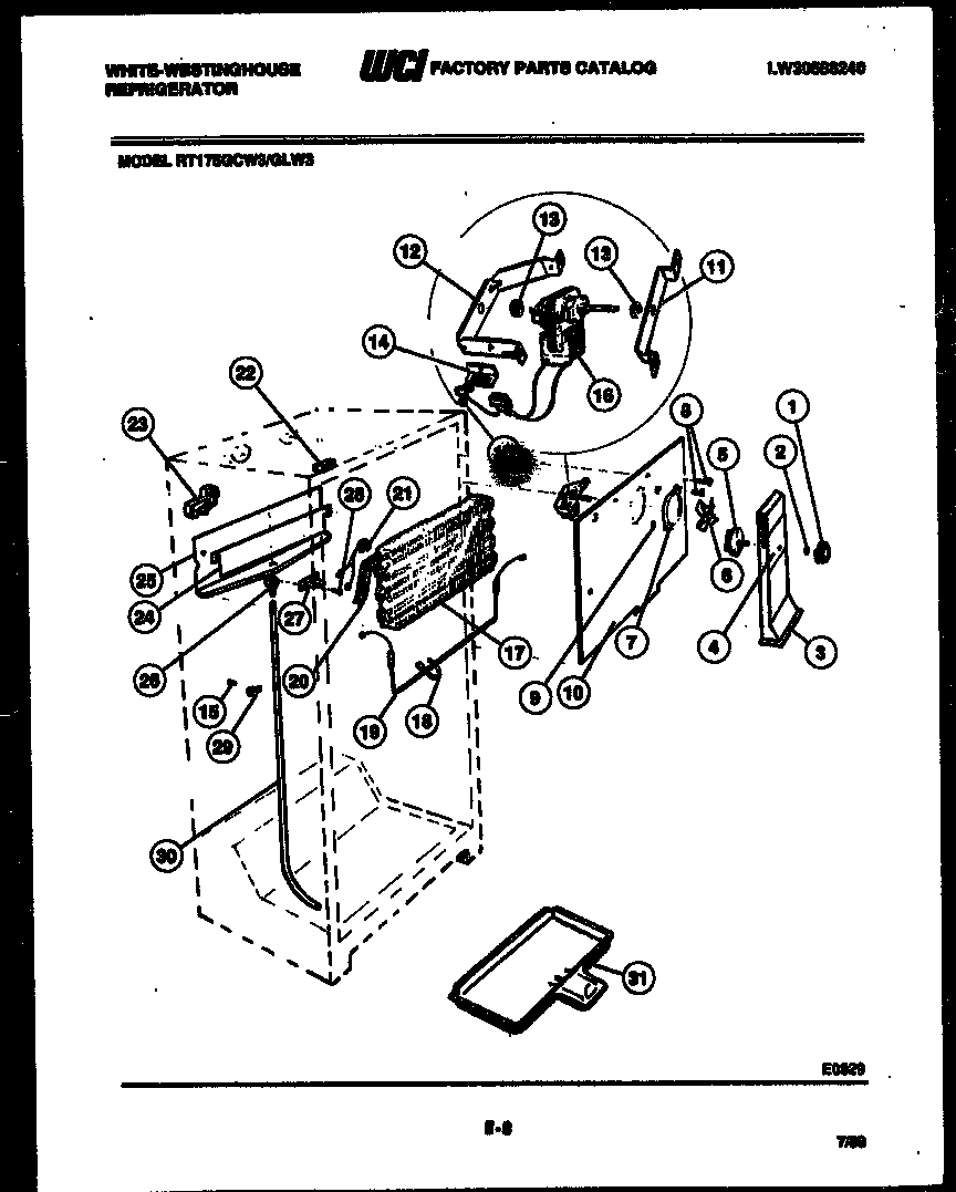 White-Westinghouse RT175GLF3 inner parts diagram