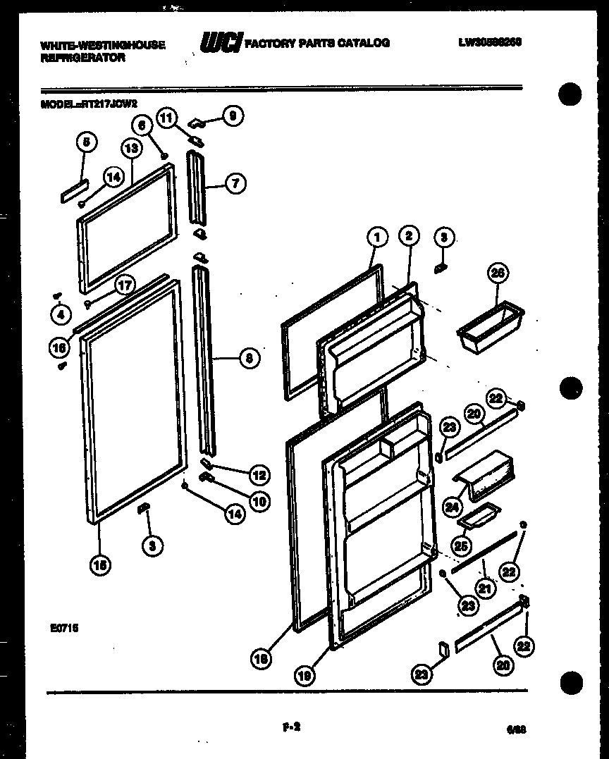 White-Westinghouse RT217JCF2 door parts diagram