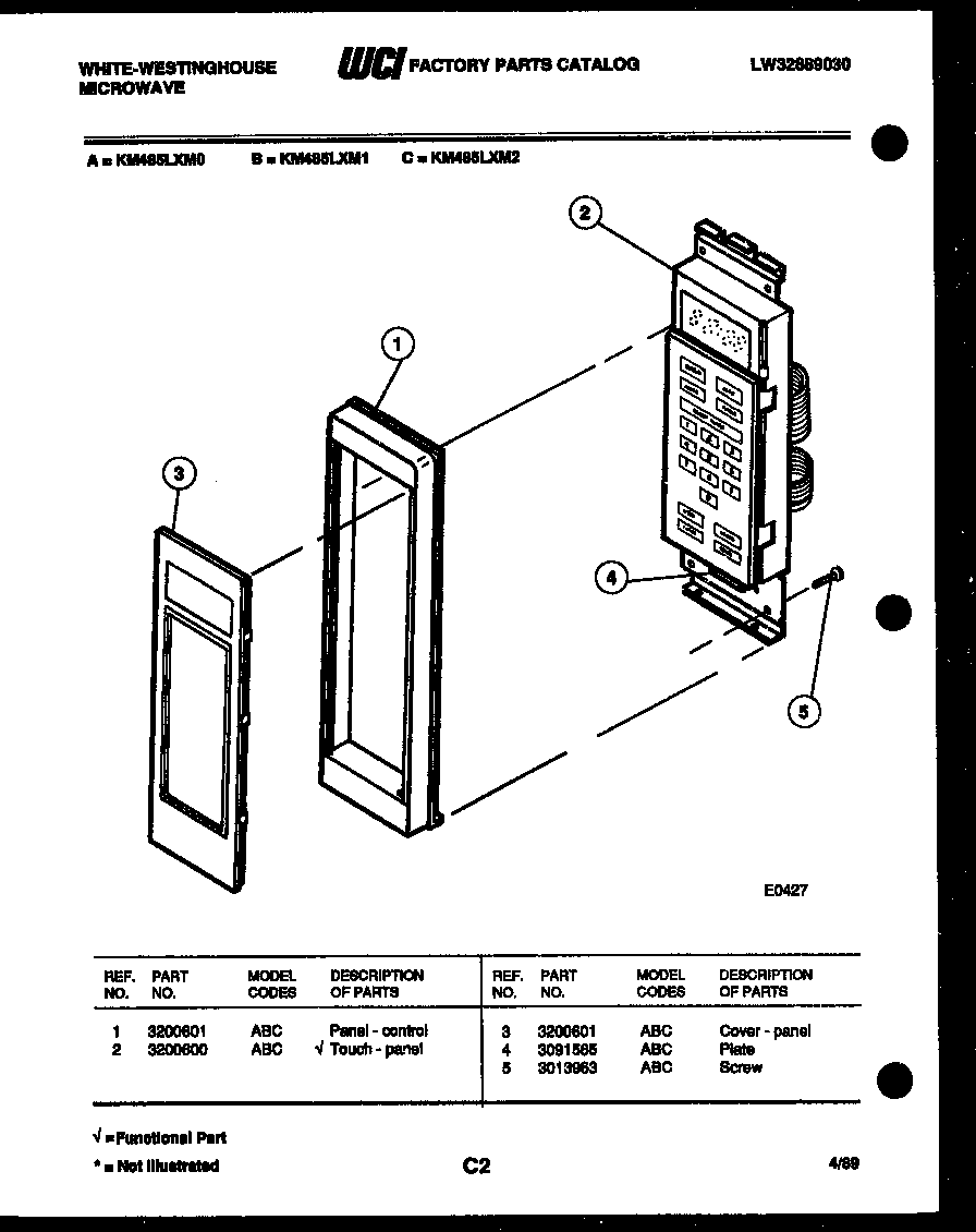White-Westinghouse KM485LXMW2 body parts diagram