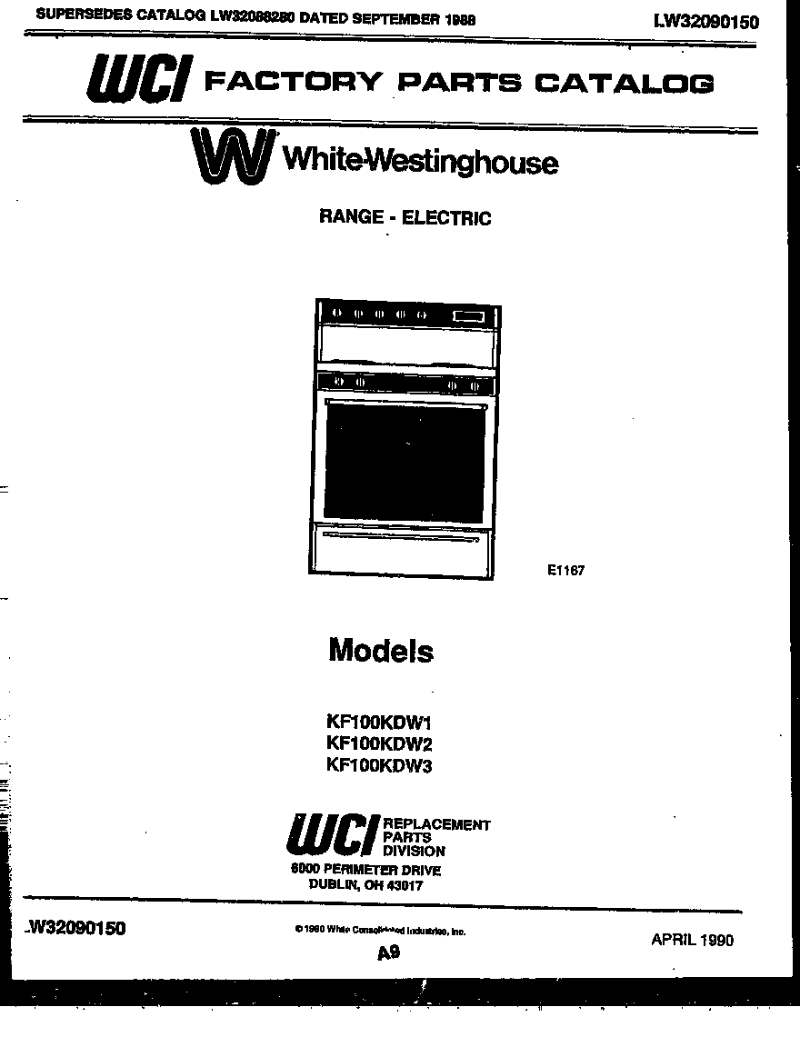 White-Westinghouse KF100KDD3 cover diagram