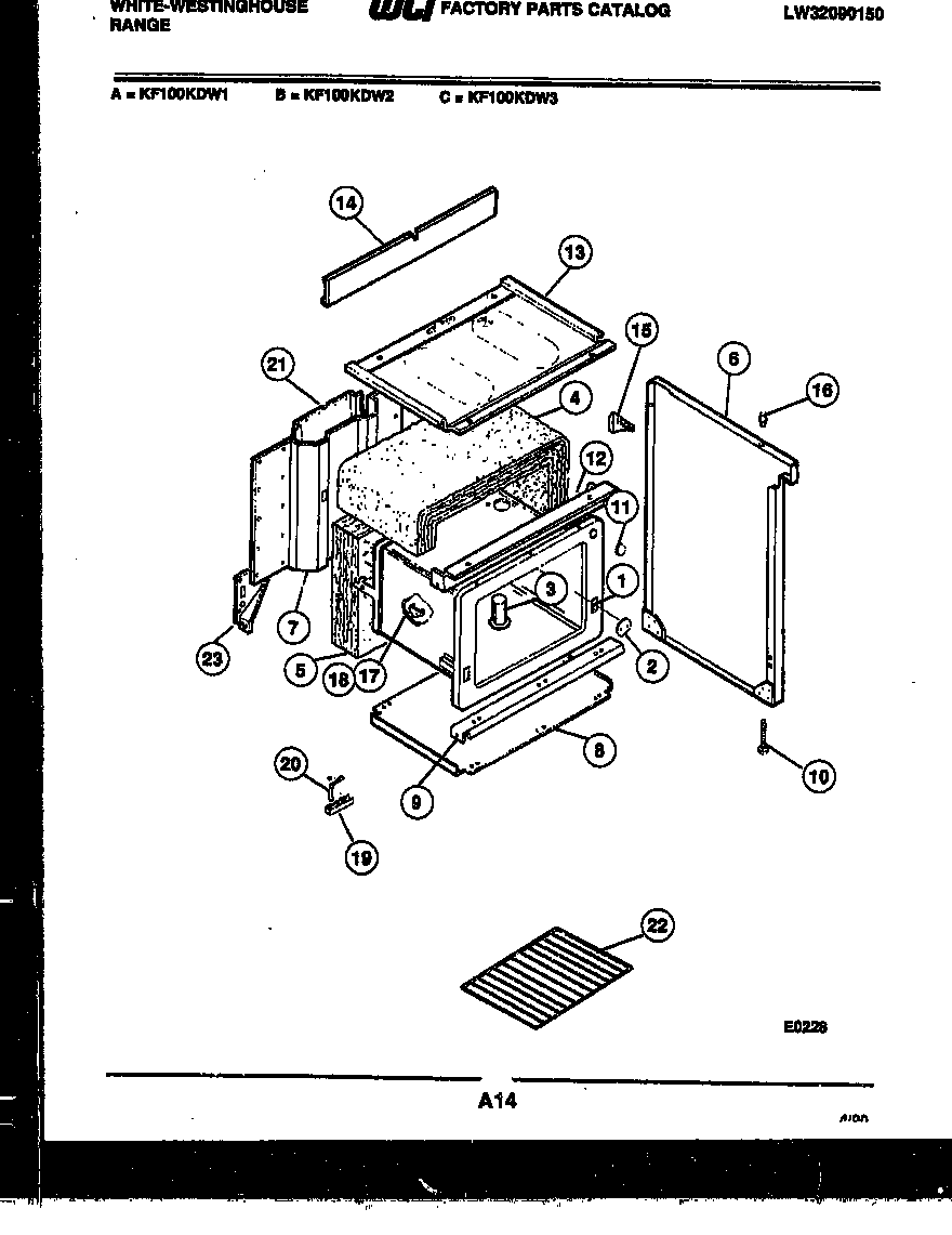 White-Westinghouse KF100KDD3 body parts diagram