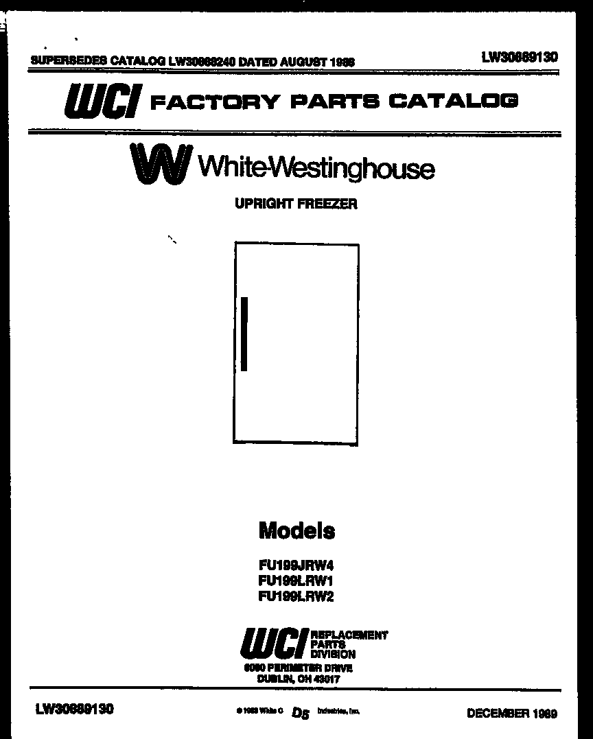 White-Westinghouse FU199LRW1 null diagram