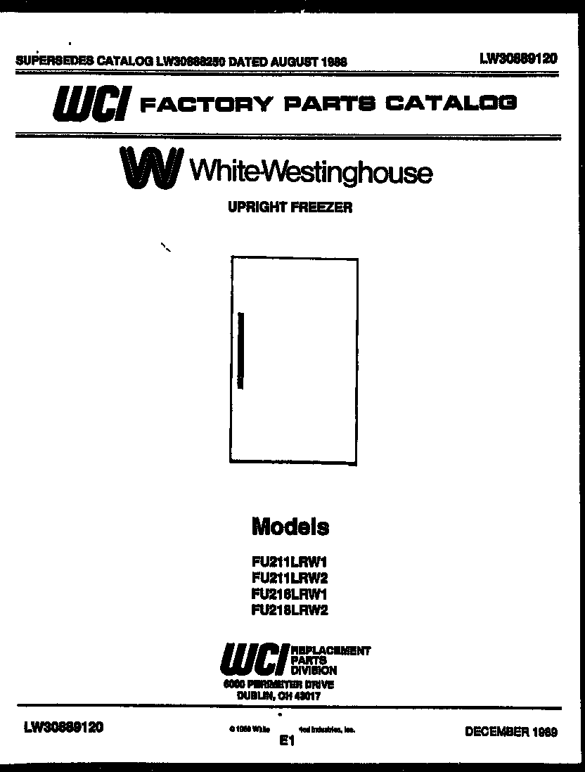 White-Westinghouse FU211LRW2 null diagram