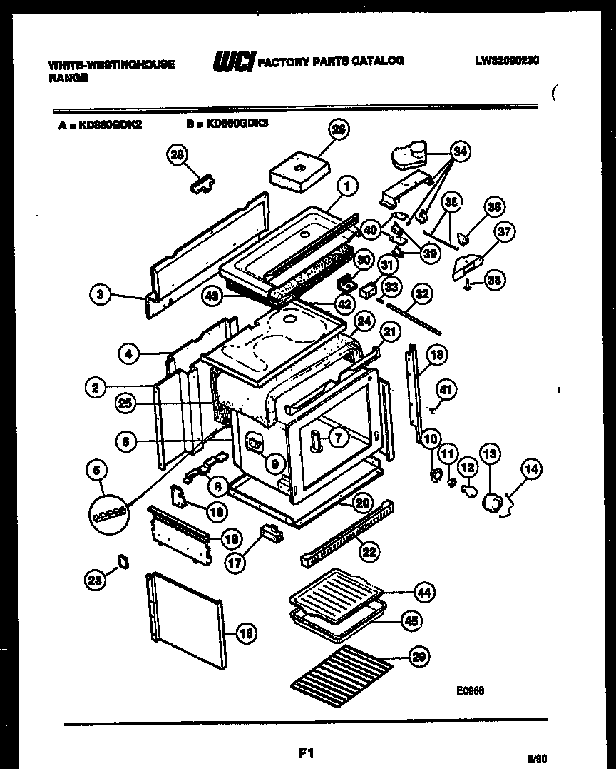 White-Westinghouse KD860GDKH2 body parts diagram
