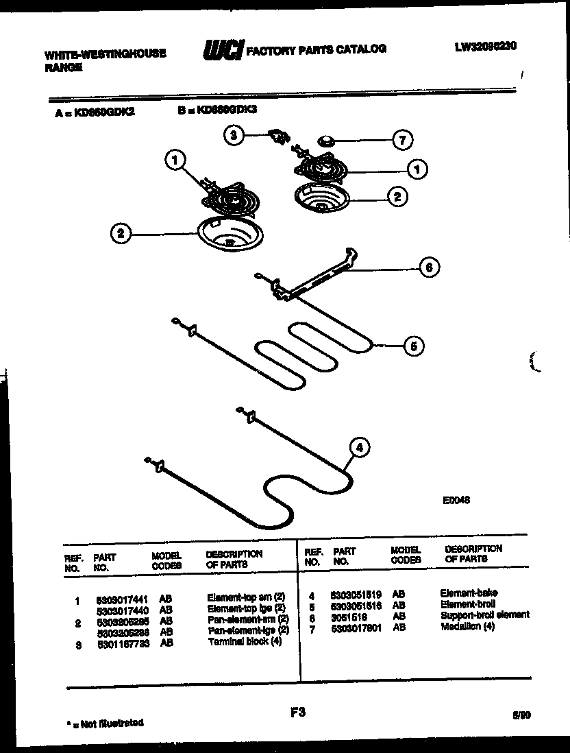 White-Westinghouse KD860GDKH2 broiler parts diagram
