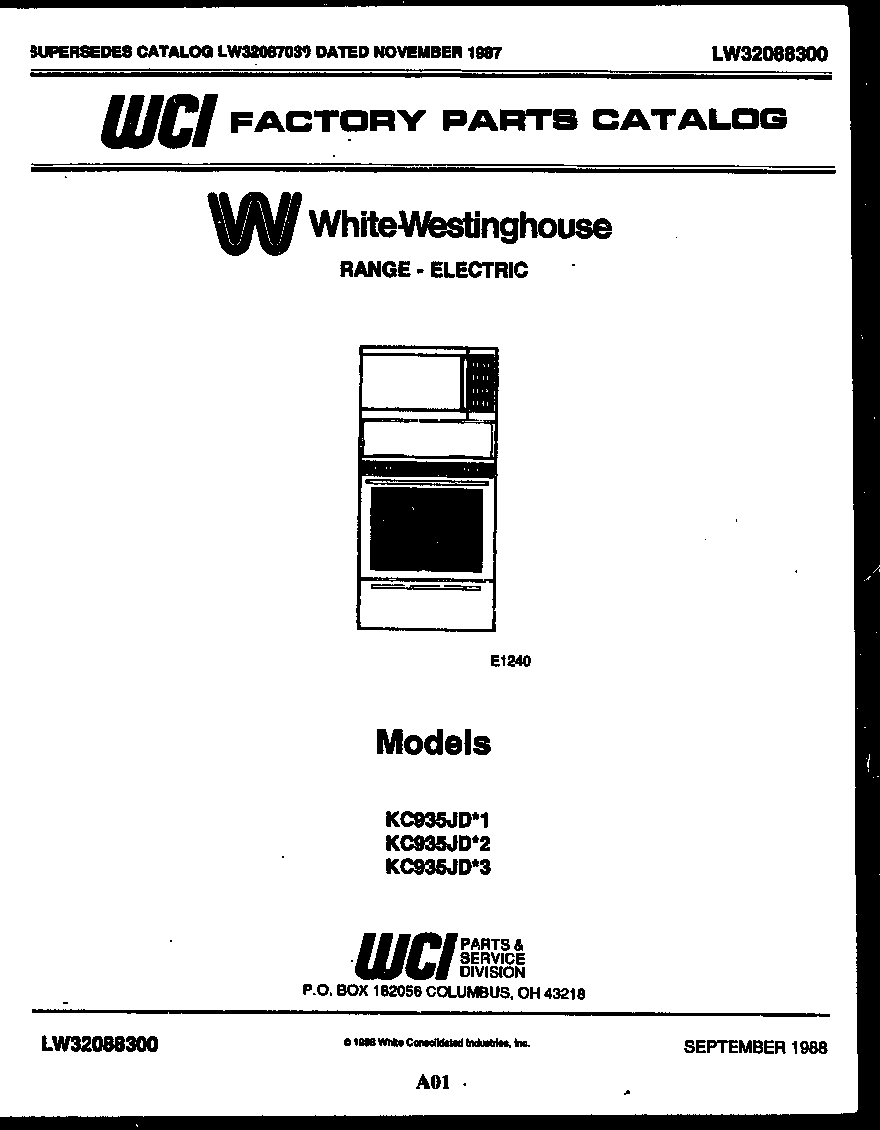 White-Westinghouse KC935JD3 cover diagram