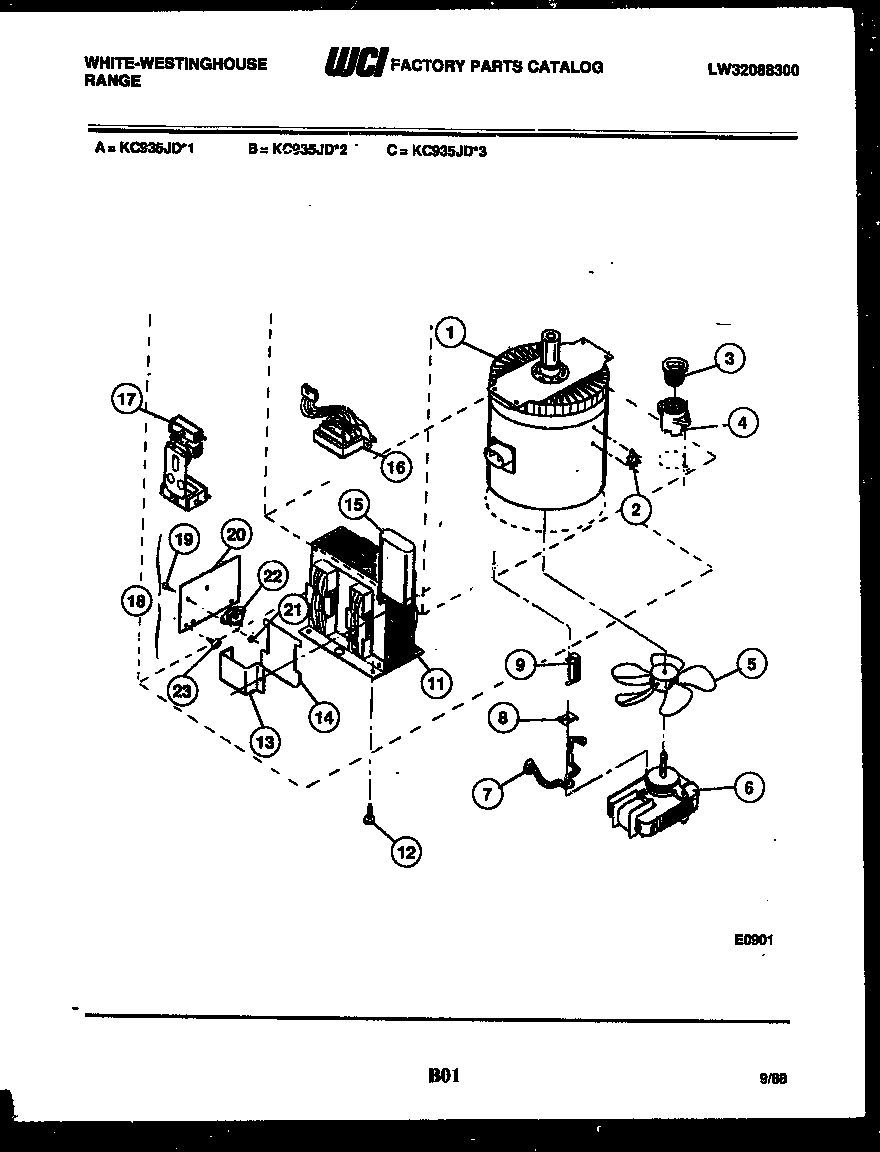 White-Westinghouse KC935JD3 power control diagram