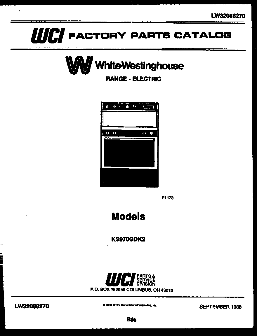 White-Westinghouse KS970GDKH2 cover diagram