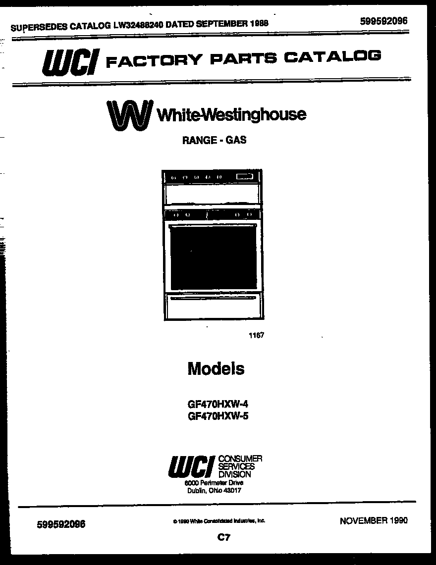 White-Westinghouse GF470HXD4 cover page diagram