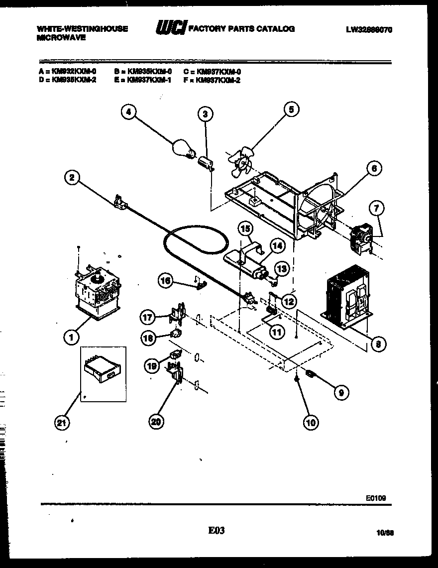 White-Westinghouse KM937KXM0 power control diagram