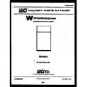 White-Westinghouse RA186GCD5 cover page diagram