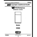 White-Westinghouse PGF716HXW1 cover page diagram