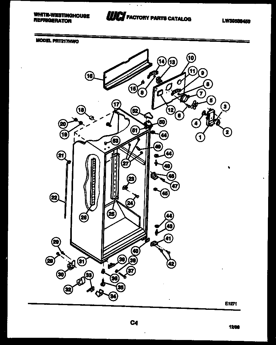 White-Westinghouse PRT217HV0 cabinet parts diagram