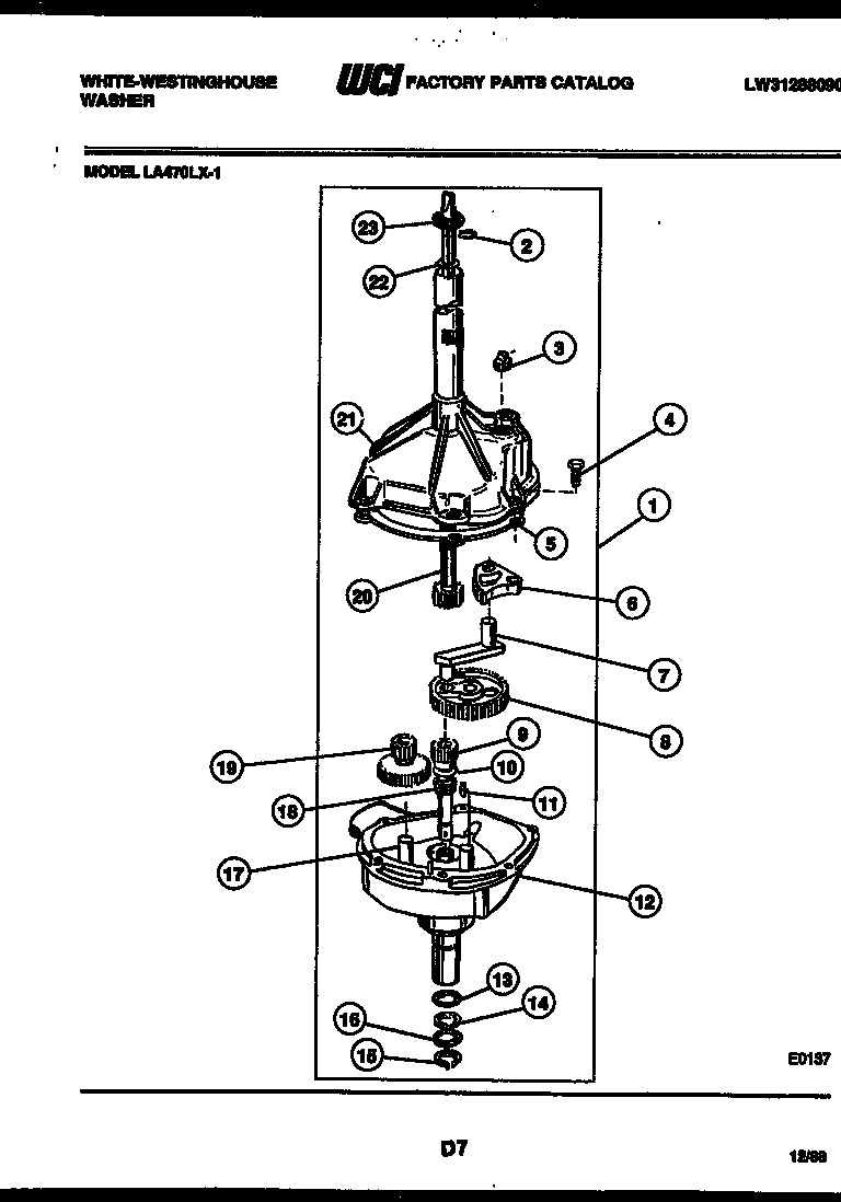 White-Westinghouse LA470LXW1 transmission parts diagram