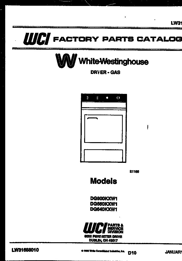 White-Westinghouse DG640KXD1 null diagram