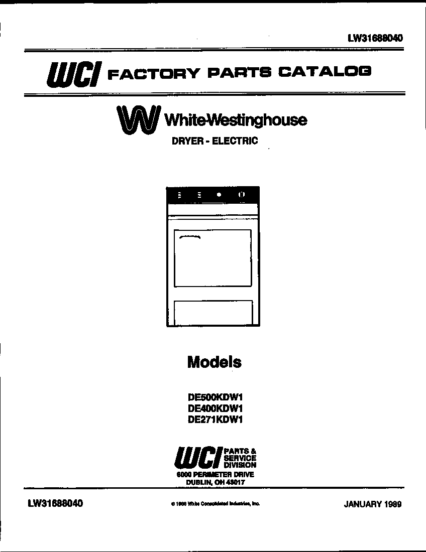 White-Westinghouse DE500KDH1 null diagram