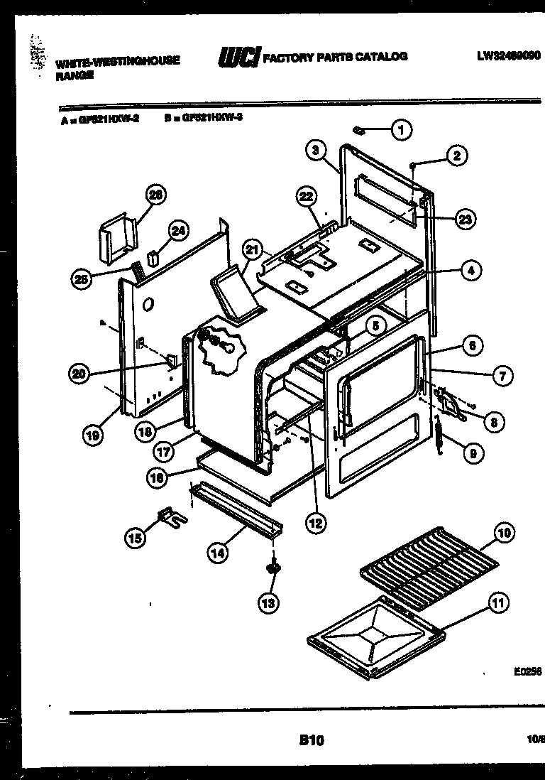 White-Westinghouse GF521HXW3 body parts diagram
