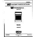 White-Westinghouse GF600HXD2 cover page diagram