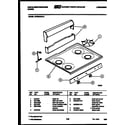 White-Westinghouse GF600HXD2 cooktop parts and backguard diagram