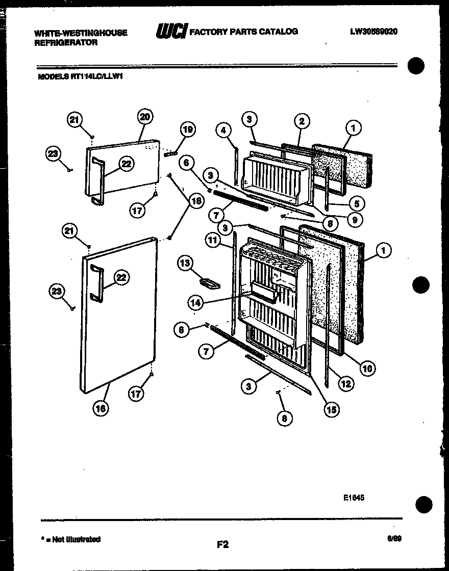 White-Westinghouse RT114LLD1 door parts diagram