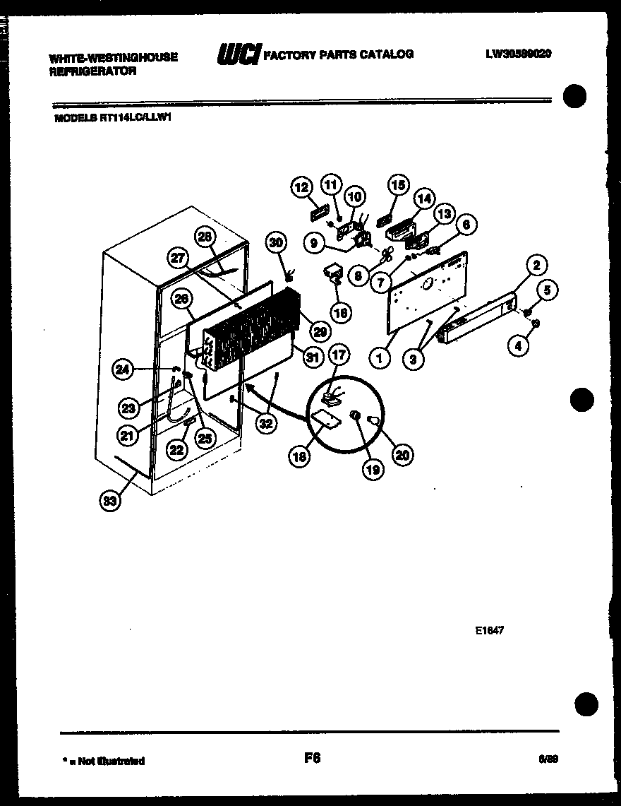 White-Westinghouse RT114LLD1 interior parts diagram