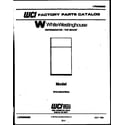 White-Westinghouse RTG153HCD2A cover page diagram