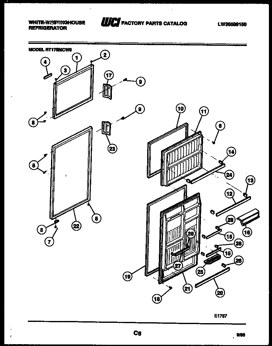 White-Westinghouse RT175MCV0 door parts diagram