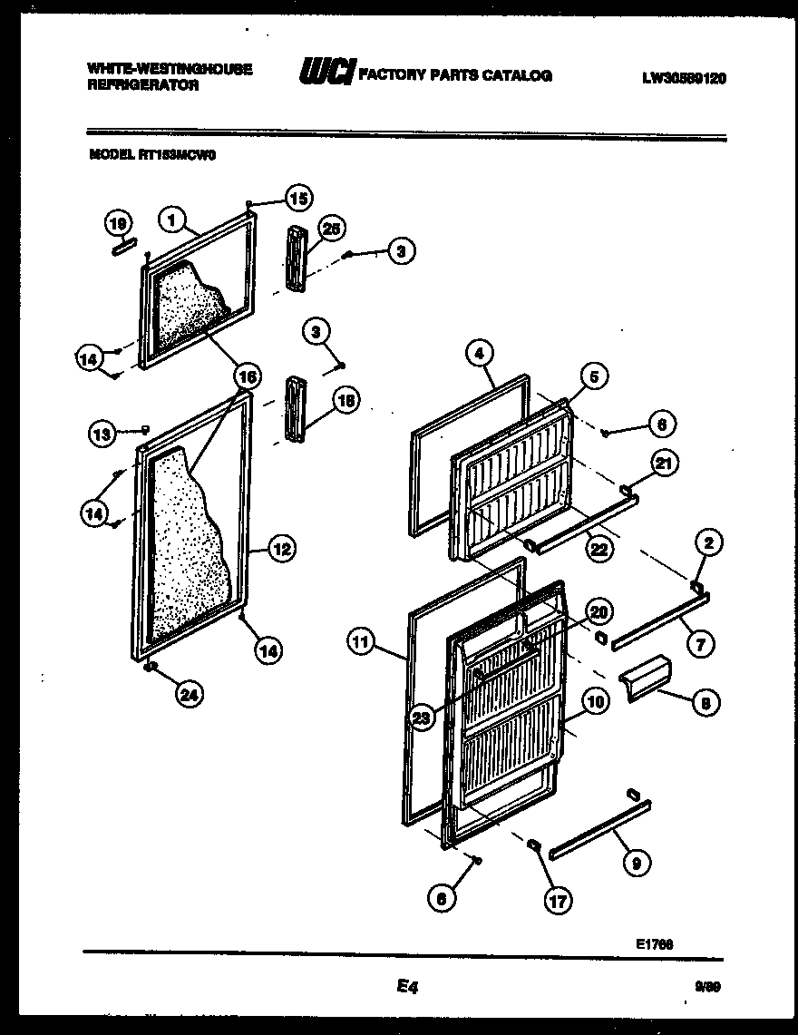 White-Westinghouse RT153MCH0 door parts diagram