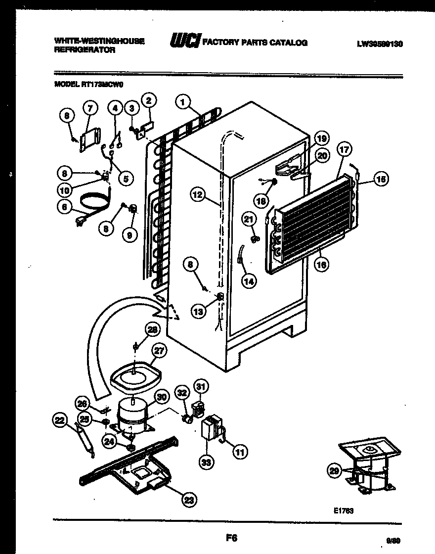 White-Westinghouse RT173MCD0 system and automatic defrost parts diagram