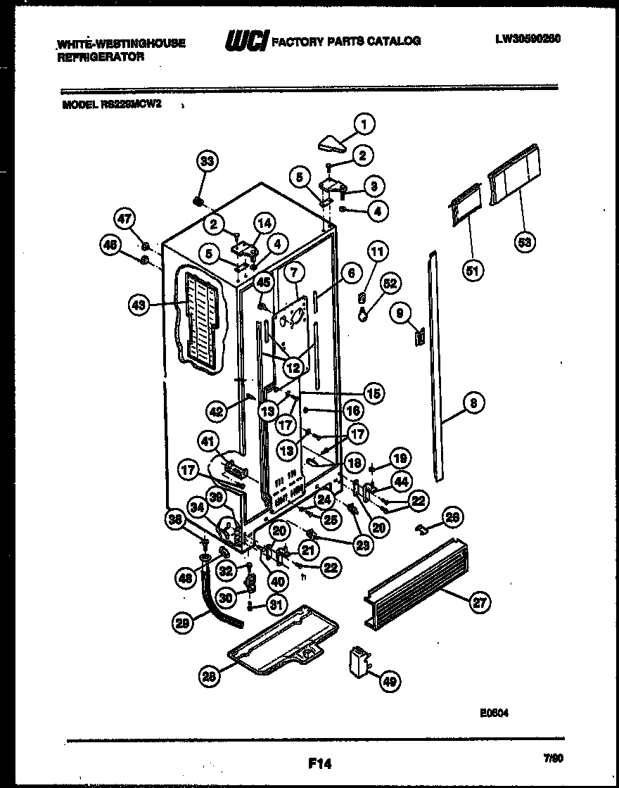 White-Westinghouse RS229MCH2 cabinet parts diagram