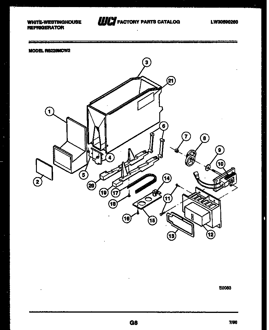 White-Westinghouse RS229MCH2 ice dispenser diagram