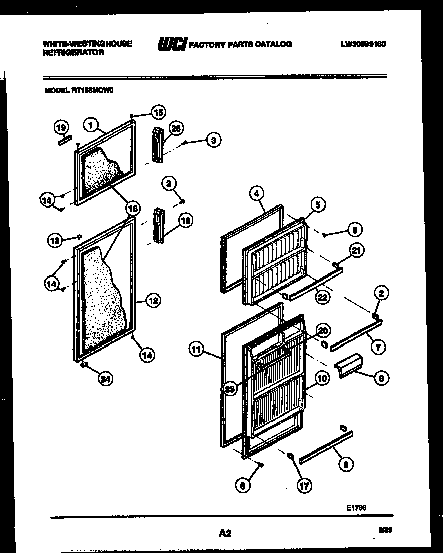 White-Westinghouse RT155MCW0 door parts diagram