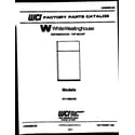 White-Westinghouse RT176MCF0 cover page diagram