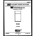 White-Westinghouse RT177MCH0 cover page diagram