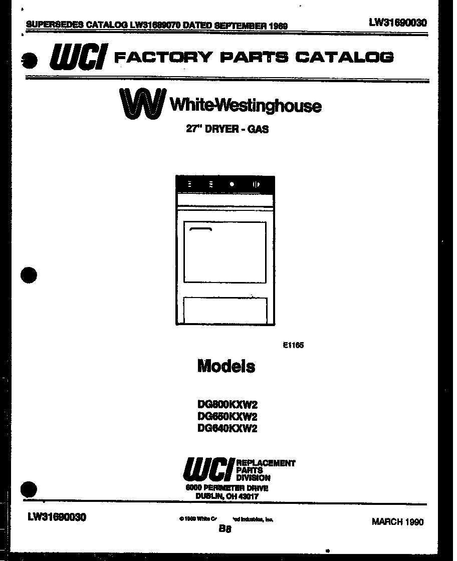 White-Westinghouse DG800KXH2 null diagram