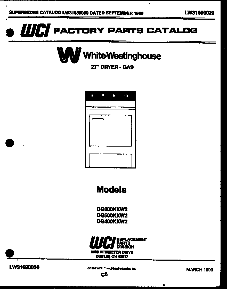 White-Westinghouse DG400KXW2 null diagram