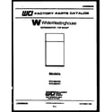 White-Westinghouse RT219MCH0 cover page diagram