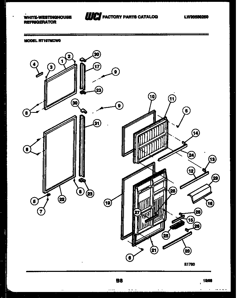 White-Westinghouse RT197MCV0 door parts diagram